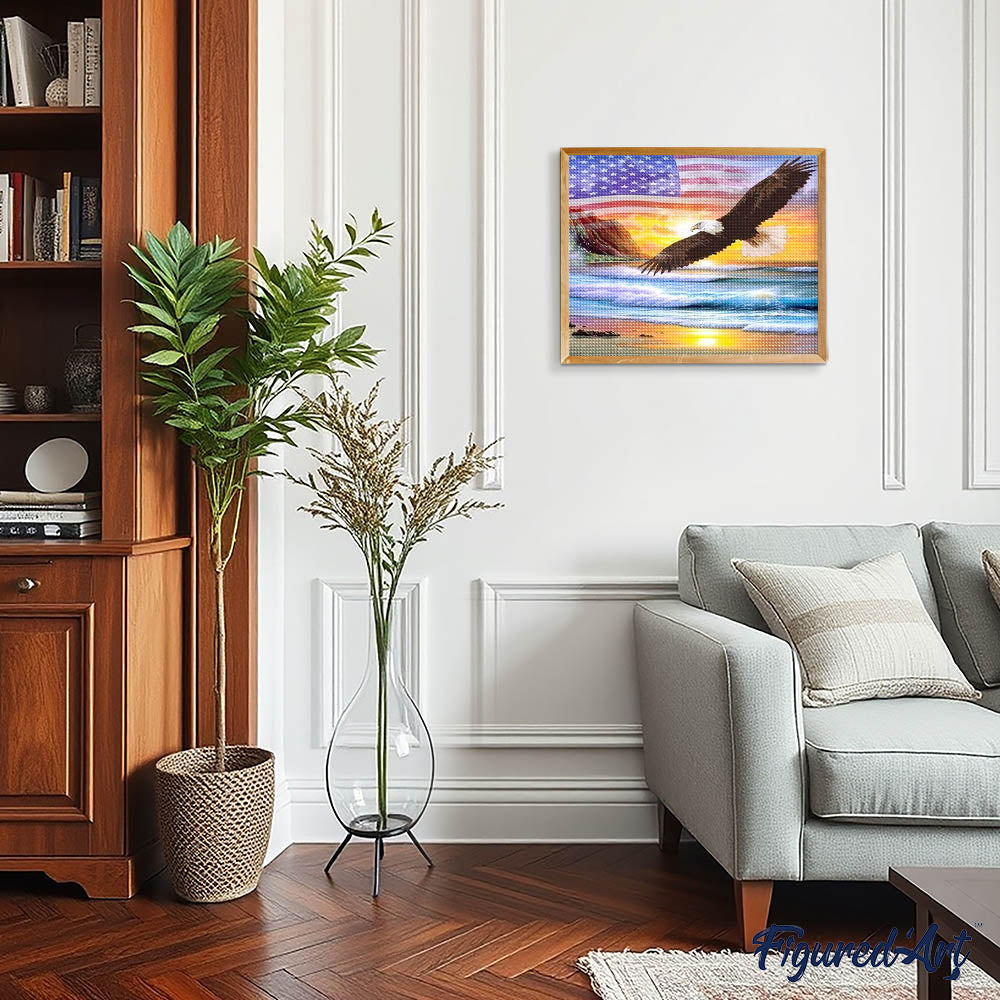 Diamond Painting - Eagle Flag USA