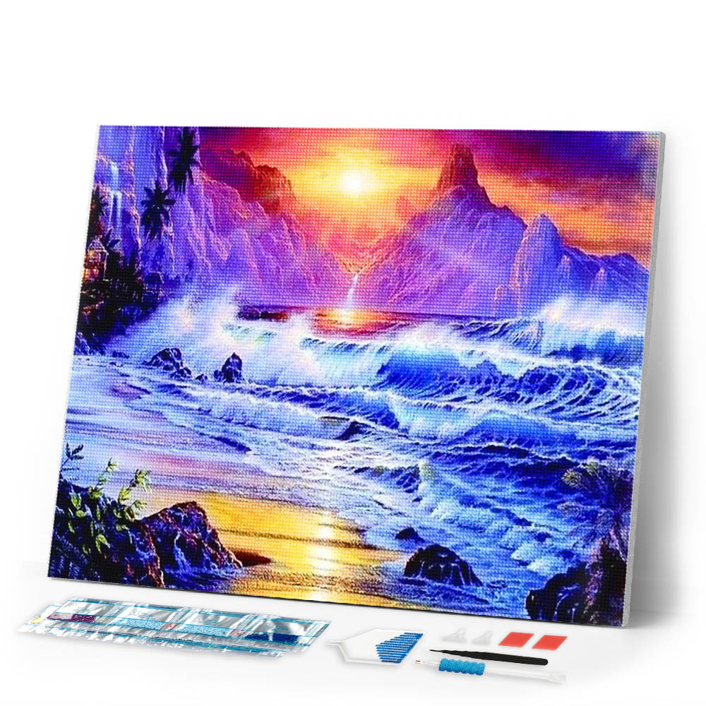 Diamond Painting | Diamond Painting - Great Waves | Diamond Painting Landscapes landscapes | FiguredArt