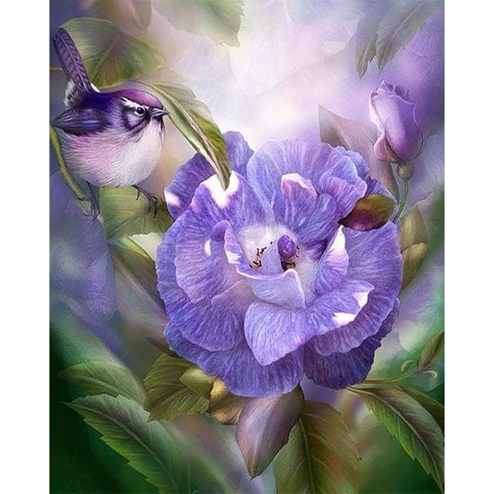 Diamond Painting - Purple Flower and Bird