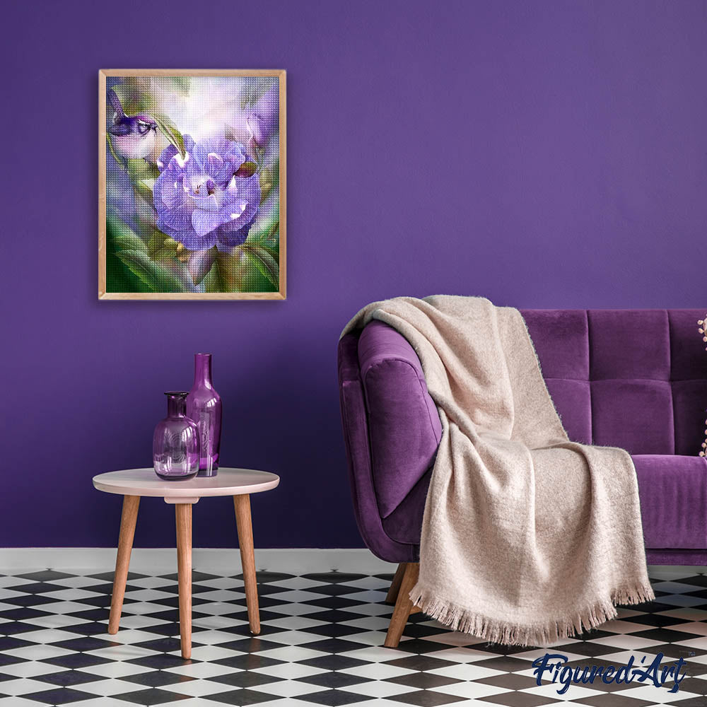 Diamond Painting - Purple Flower and Bird