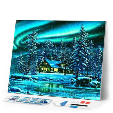 Diamond Painting | Diamond Painting - Polar Northern Lights | Diamond Painting Landscapes landscapes | FiguredArt