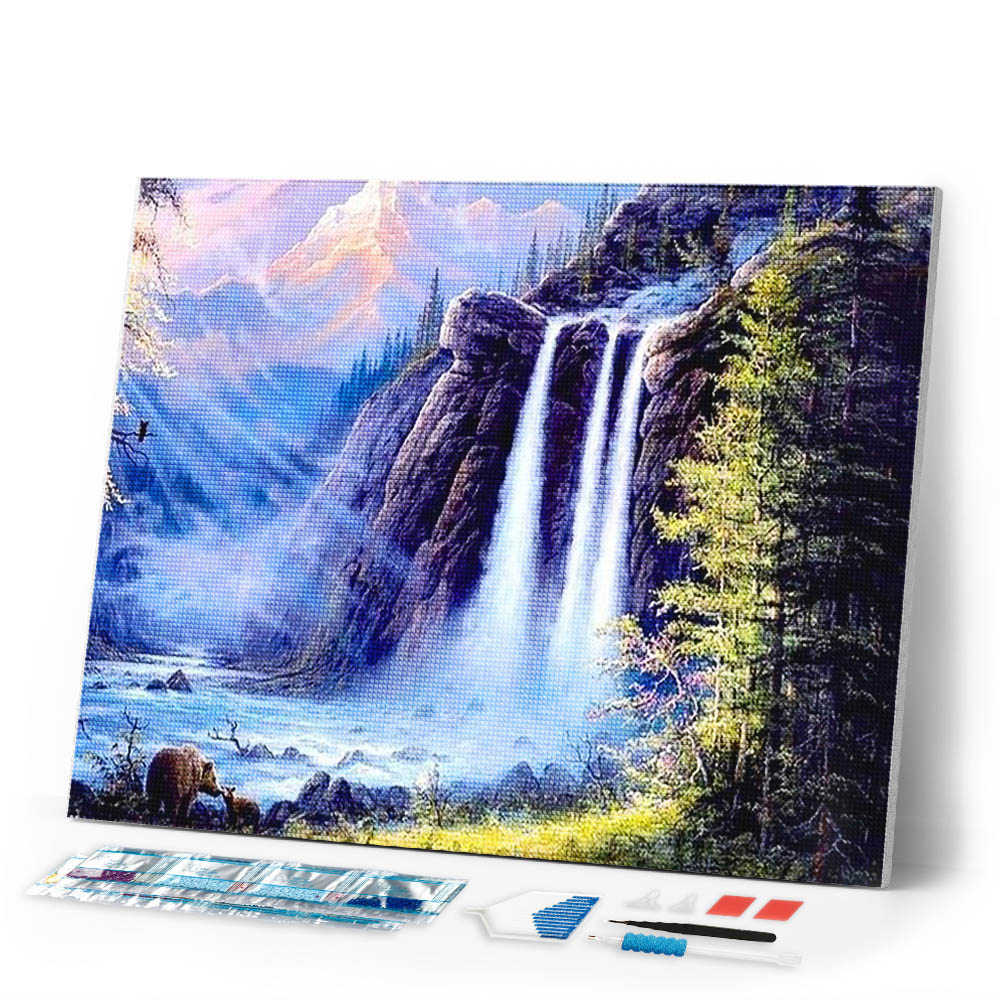 Diamond Painting | Diamond Painting - Mountain Fall | Diamond Painting Landscapes landscapes mountains | FiguredArt