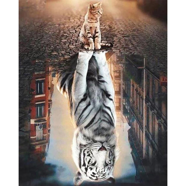 Diamond Painting - Cat Reflection in the City