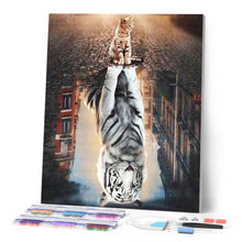 Load image into Gallery viewer, Diamond Painting - Cat Reflection in the City