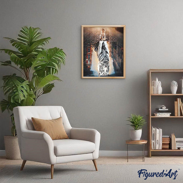 Diamond Painting - Cat Reflection in the City