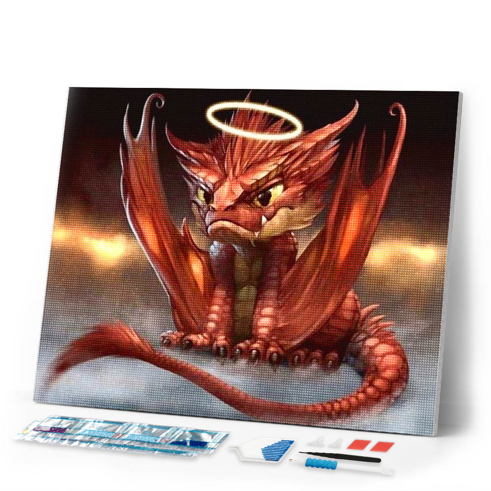 Diamond Painting | Diamond Painting - Baby Red Dragon | Diamond Painting Other dragons other | FiguredArt