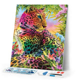 Diamond Painting | Diamond Painting - Colorful Leopard | animals Diamond Painting Animals leopards | FiguredArt