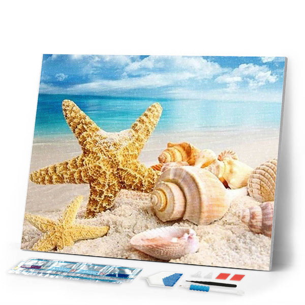 Diamond Painting | Diamond Painting - Seashells and Sea Star | animals Diamond Painting Animals | FiguredArt