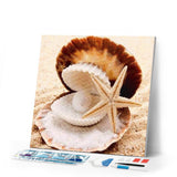 Diamond Painting | Diamond Painting - Starfish and Seashell | animals Diamond Painting Animals | FiguredArt