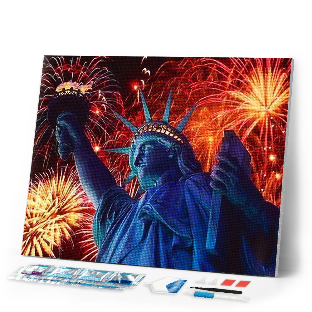 Diamond Painting | Diamond Painting - Fireworks in New York | cities Diamond Painting Cities | FiguredArt