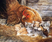Load image into Gallery viewer, Diamond Painting | Diamond Painting - Kittens and Hen | animals cats Diamond Painting Animals | FiguredArt