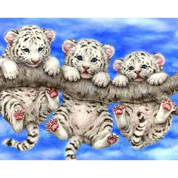 Diamond Painting - Babies Tigers mischievous