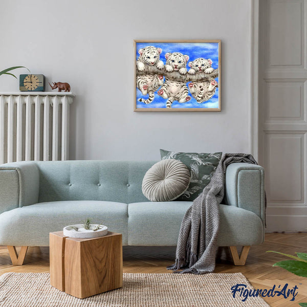 Diamond Painting - Babies Tigers mischievous