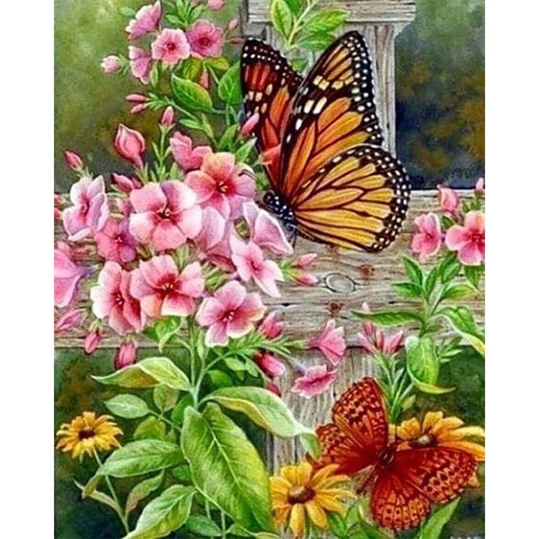 Diamond Painting - Pretty Butterflies and Flowers