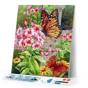 Diamond Painting | Diamond Painting - Pretty Butterflies and Flowers | animals butterflies Diamond Painting Animals Diamond Painting Flowers