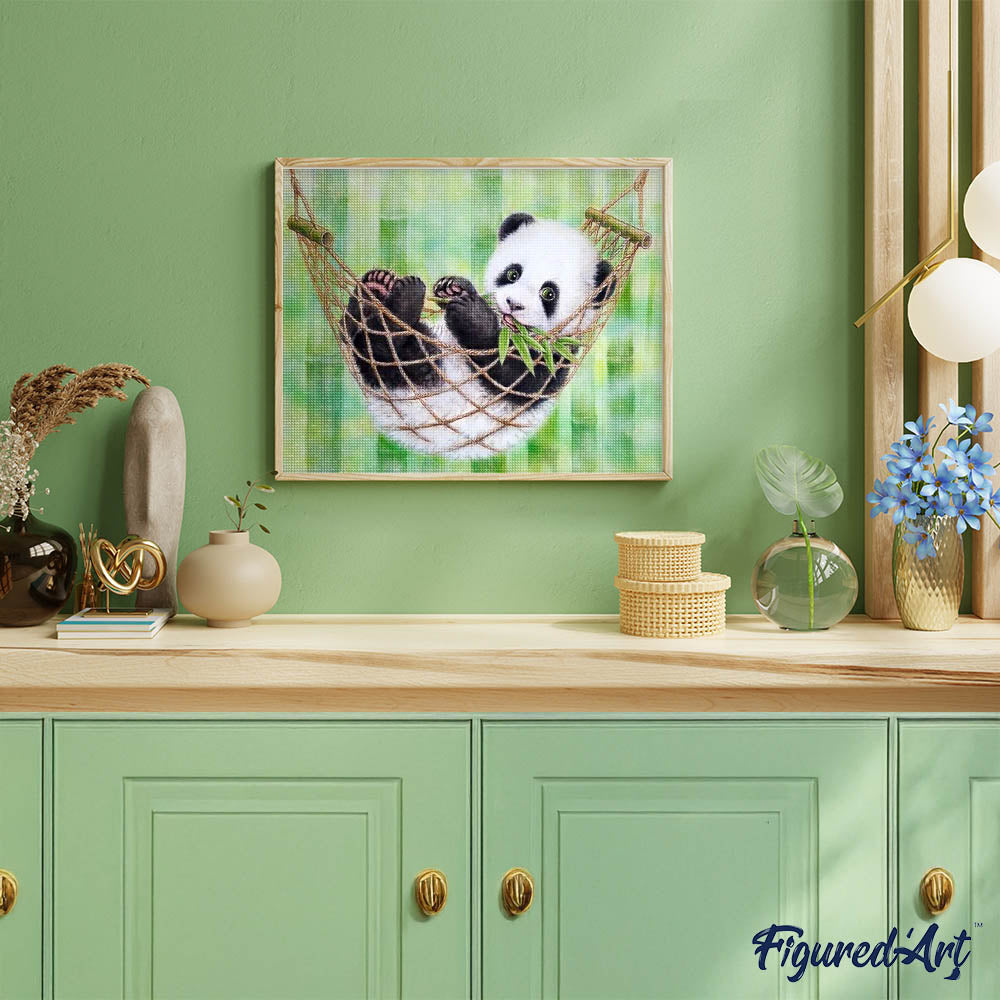 Diamond Painting - Baby Panda in its hammock