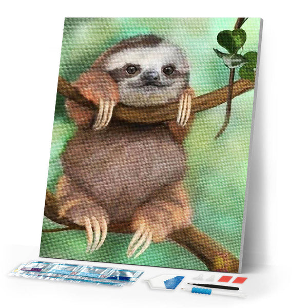 Diamond Painting | Diamond Painting - Lazy on a Branch | animals Diamond Painting Animals | FiguredArt