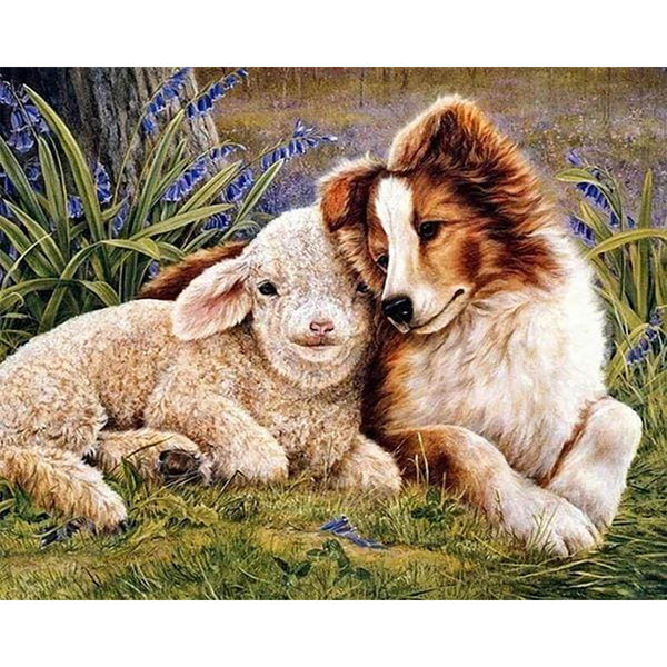 Diamond Painting - Dog and Sheep