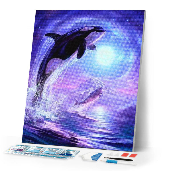 Diamond Painting | Diamond Painting - Jumping Orc | animals Diamond Painting Animals | FiguredArt