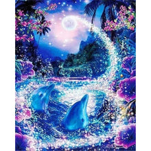 Load image into Gallery viewer, Diamond Painting - Dolphins and Enchanted River