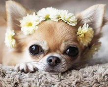 Load image into Gallery viewer, Diamond Painting | Diamond Painting - Small Dog and Flowers Wreath | animals Diamond Painting Animals dogs flowers | FiguredArt