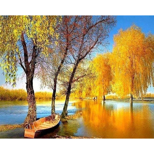 Diamond Painting - Boat on a Pond