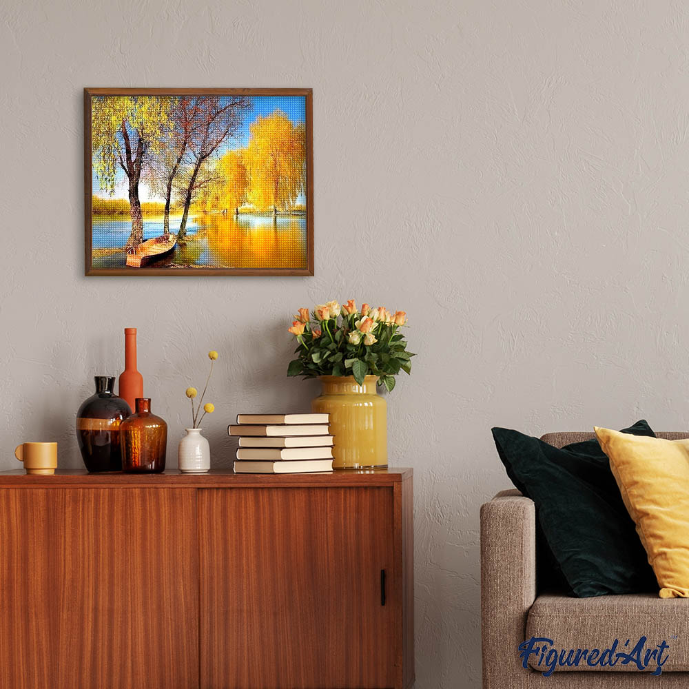 Diamond Painting - Boat on a Pond