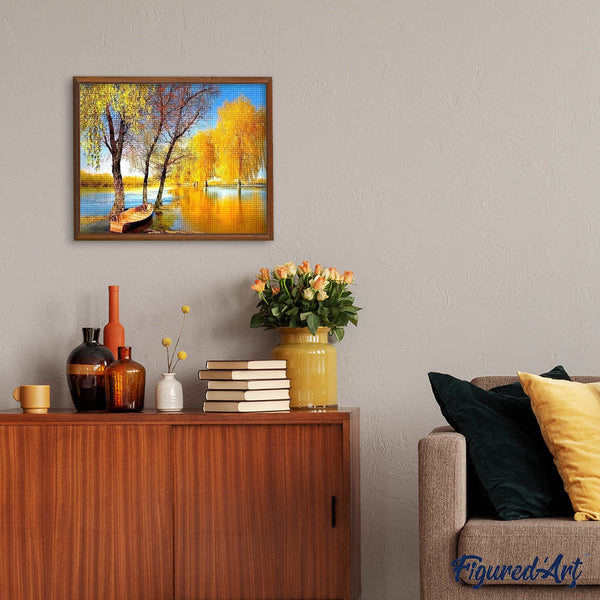 Diamond Painting - Boat on a Pond