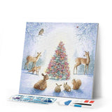 Diamond Painting | Diamond Painting - Around the Christmas Tree | animals christmas Diamond Painting Animals | FiguredArt