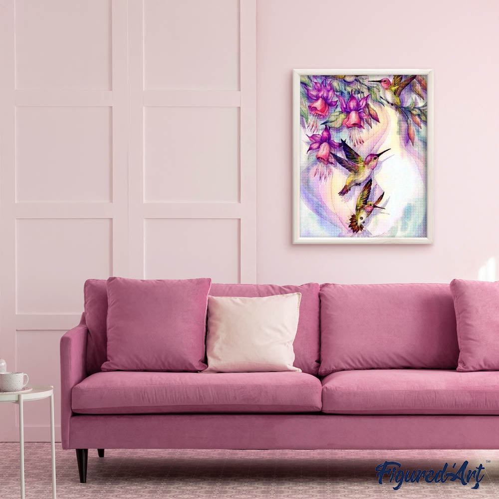 Diamond Painting - Hummingbirds in Flight