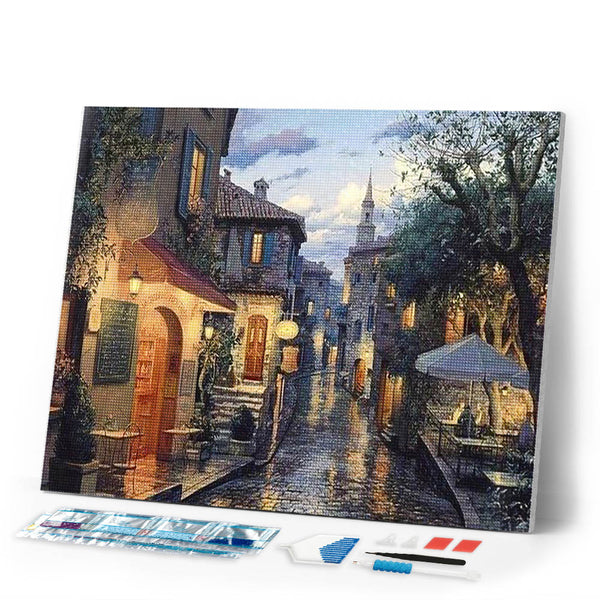 Diamond Painting | Diamond Painting - Village after the Rain | cities Diamond Painting Cities | FiguredArt