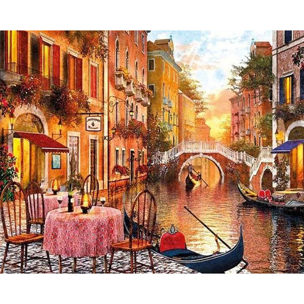 Diamond Painting - Table near the Canal