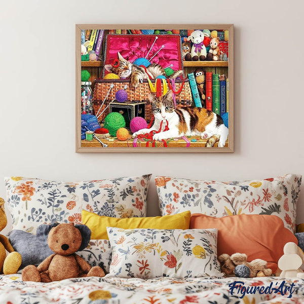 Diamond Painting - Cats playing