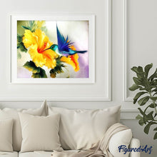Load image into Gallery viewer, Diamond Painting - Hummingbird flitting