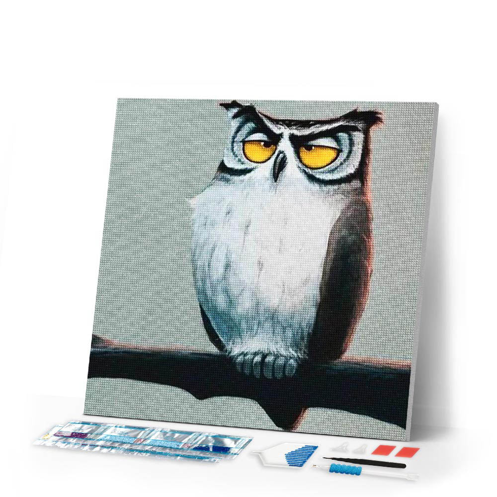 Diamond Painting | Diamond Painting - Sleepy Owl | animals Diamond Painting Animals owls | FiguredArt