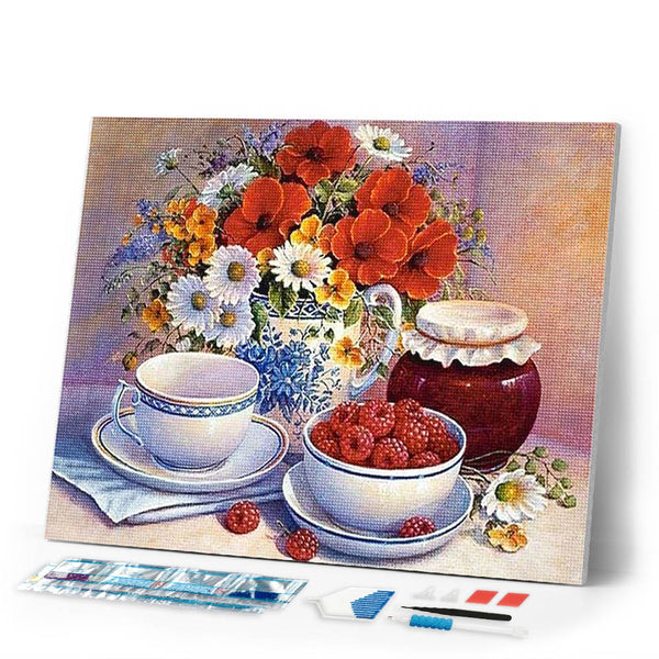 Diamond Painting | Diamond Painting - Jam and Raspberry | Diamond Painting kitchen kitchen | FiguredArt