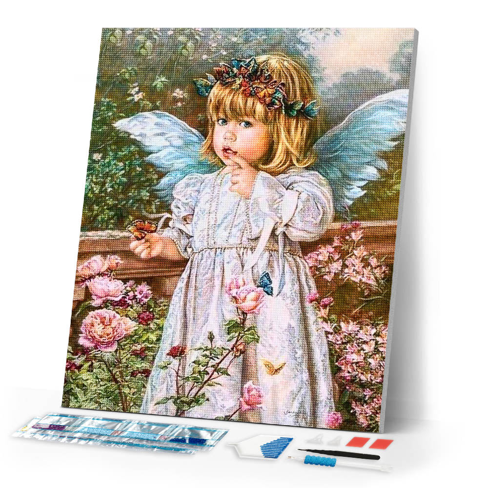 Diamond Painting | Diamond Painting - Angel in the Garden | Diamond Painting Romance romance | FiguredArt