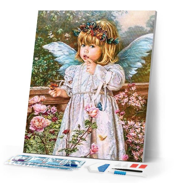 Diamond Painting | Diamond Painting - Angel in the Garden | Diamond Painting Romance romance | FiguredArt