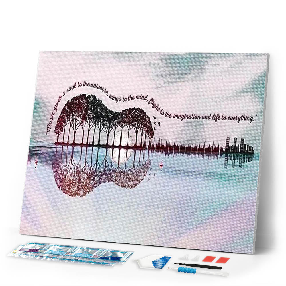 Diamond Painting | Diamond Painting - Landscape Guitar | Diamond Painting Landscapes landscapes | FiguredArt