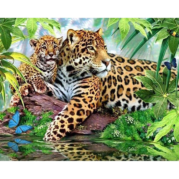 Diamond Painting - The Leopard Family