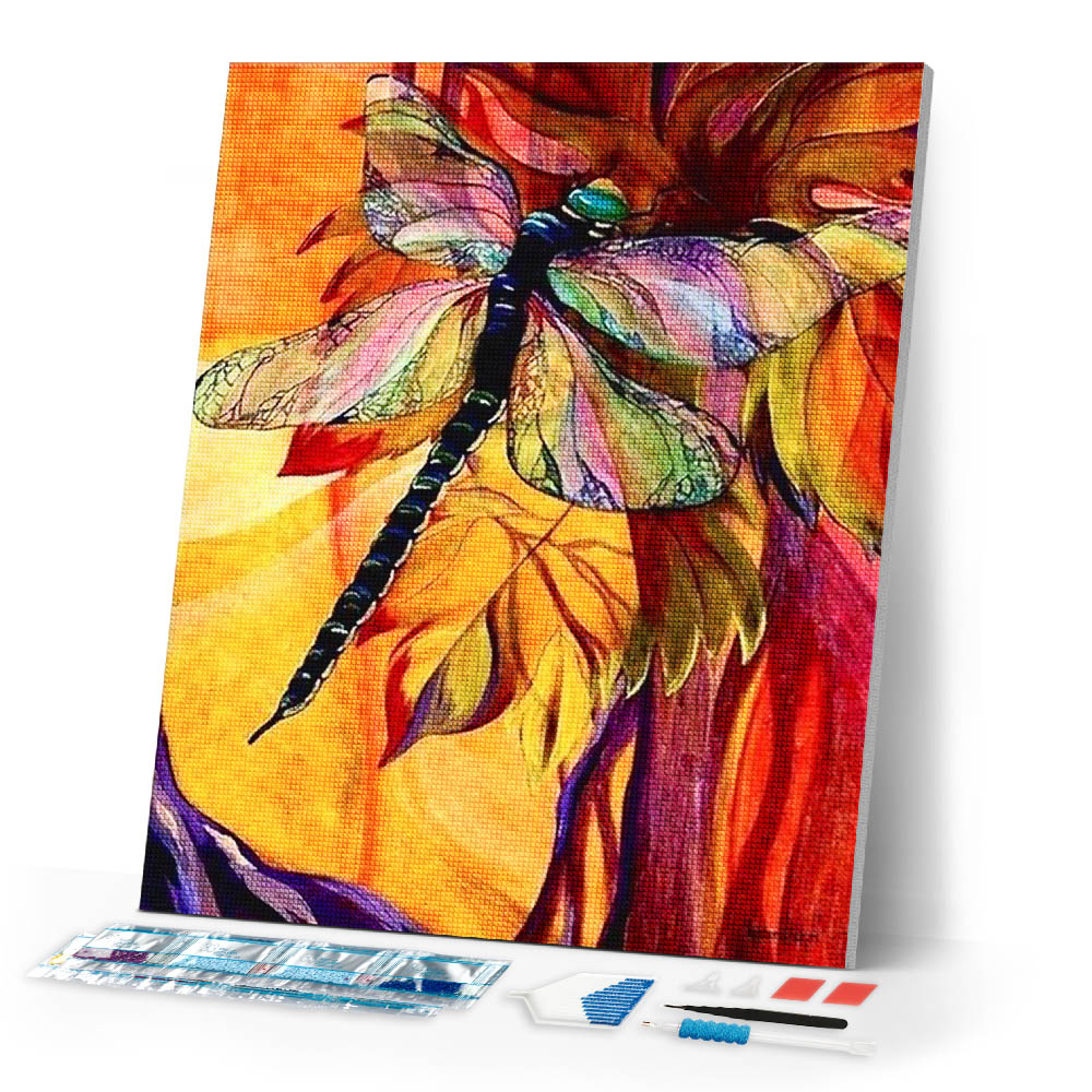 Diamond Painting | Diamond Painting - Artistic Dragonfly | animals Diamond Painting Animals | FiguredArt