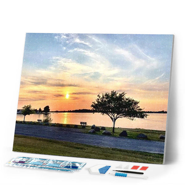 Diamond Painting | Diamond Painting - Golden Lake | Diamond Painting Landscapes landscapes | FiguredArt