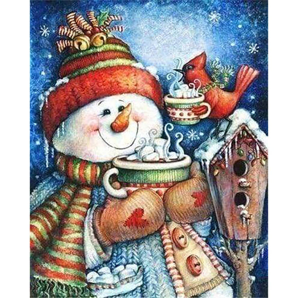 Diamond Painting - Snowman and Hot Chocolate
