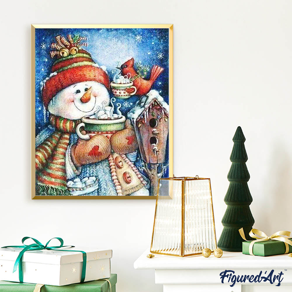 Diamond Painting - Snowman and Hot Chocolate