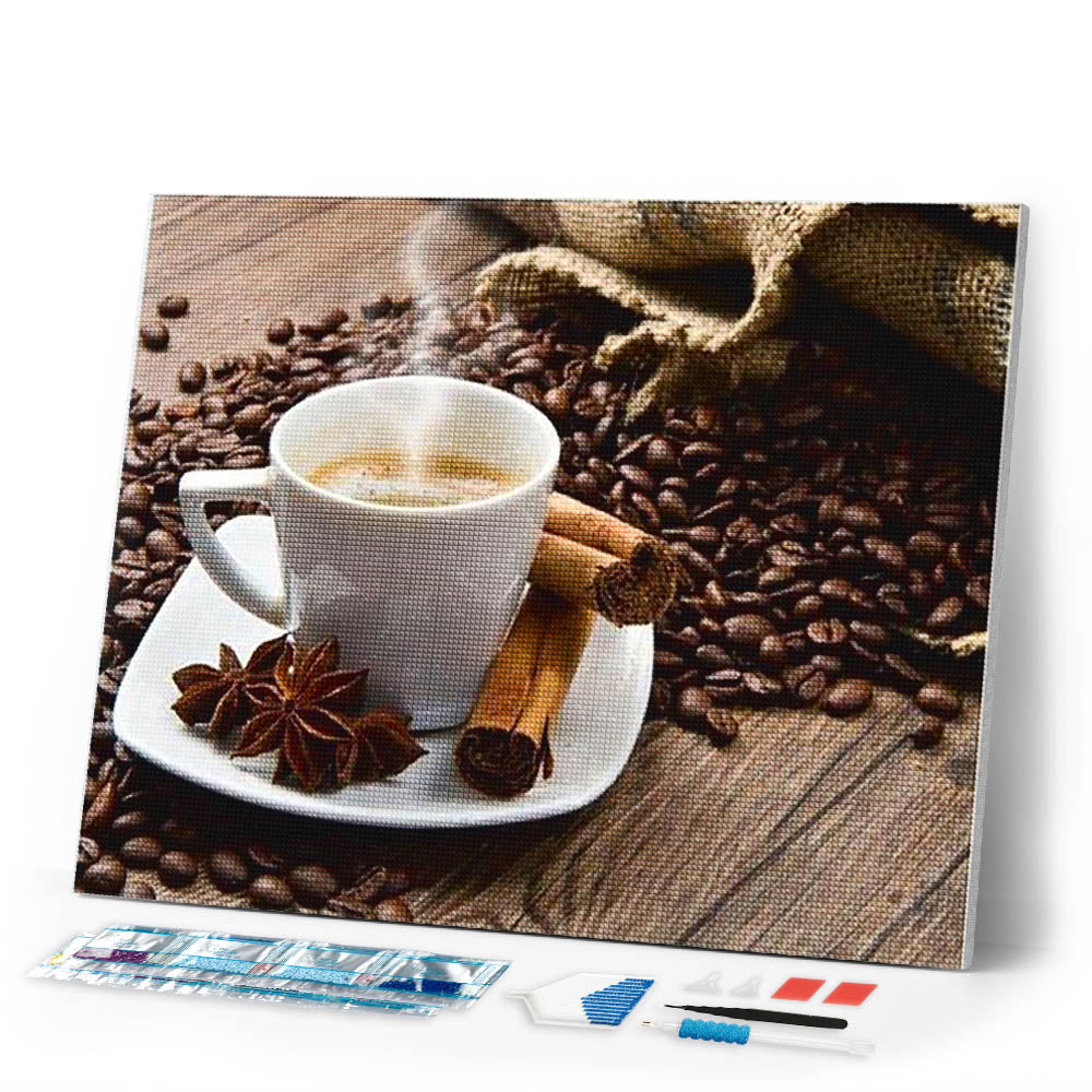 Diamond Painting | Diamond Painting - Coffee and Cinnamon | Diamond Painting kitchen kitchen | FiguredArt
