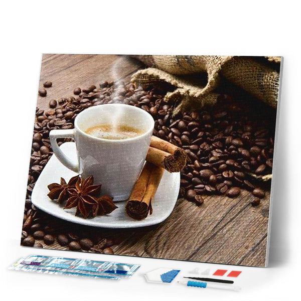 Diamond Painting | Diamond Painting - Coffee and Cinnamon | Diamond Painting kitchen kitchen | FiguredArt