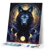 Diamond Painting | Diamond Painting - Dark Wolf | animals Diamond Painting Animals | FiguredArt