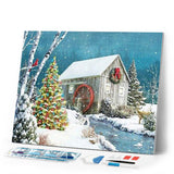 Diamond Painting | Diamond Painting - Cabin near the River | Diamond Painting Landscapes landscapes | FiguredArt