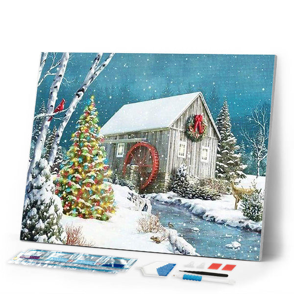Diamond Painting | Diamond Painting - Cabin near the River | Diamond Painting Landscapes landscapes | FiguredArt