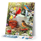 Diamond Painting | Diamond Painting - Birds in the Garden | animals birds Diamond Painting Animals Diamond Painting Flowers flowers |